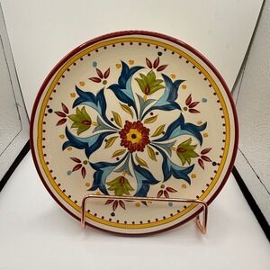 Bobby Flay Mediterranean Floral Medallion Stoneware Salad Plates Set of‎ 4 8in